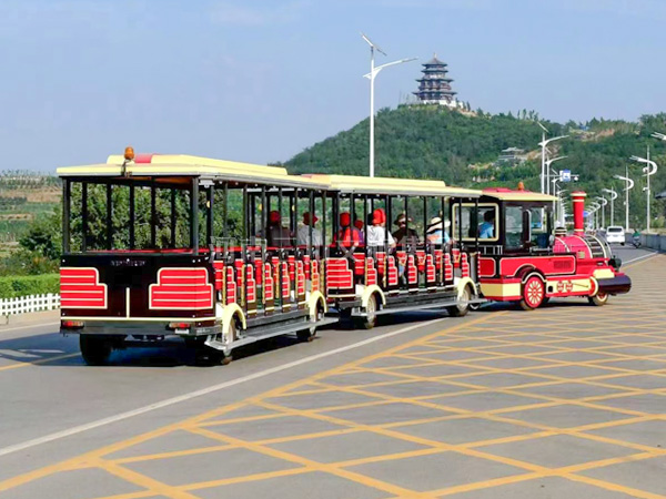 观光小火车,淄博上坡地大型观光火车,景区无轨观光小火车厂家